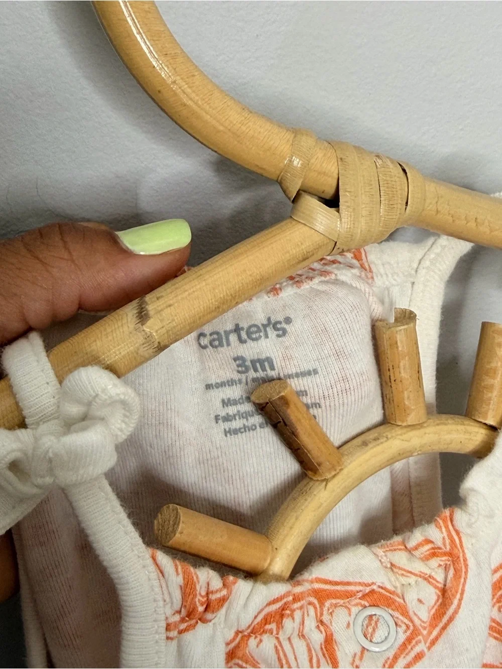 Carter's White Romper with Orange Citrus Print